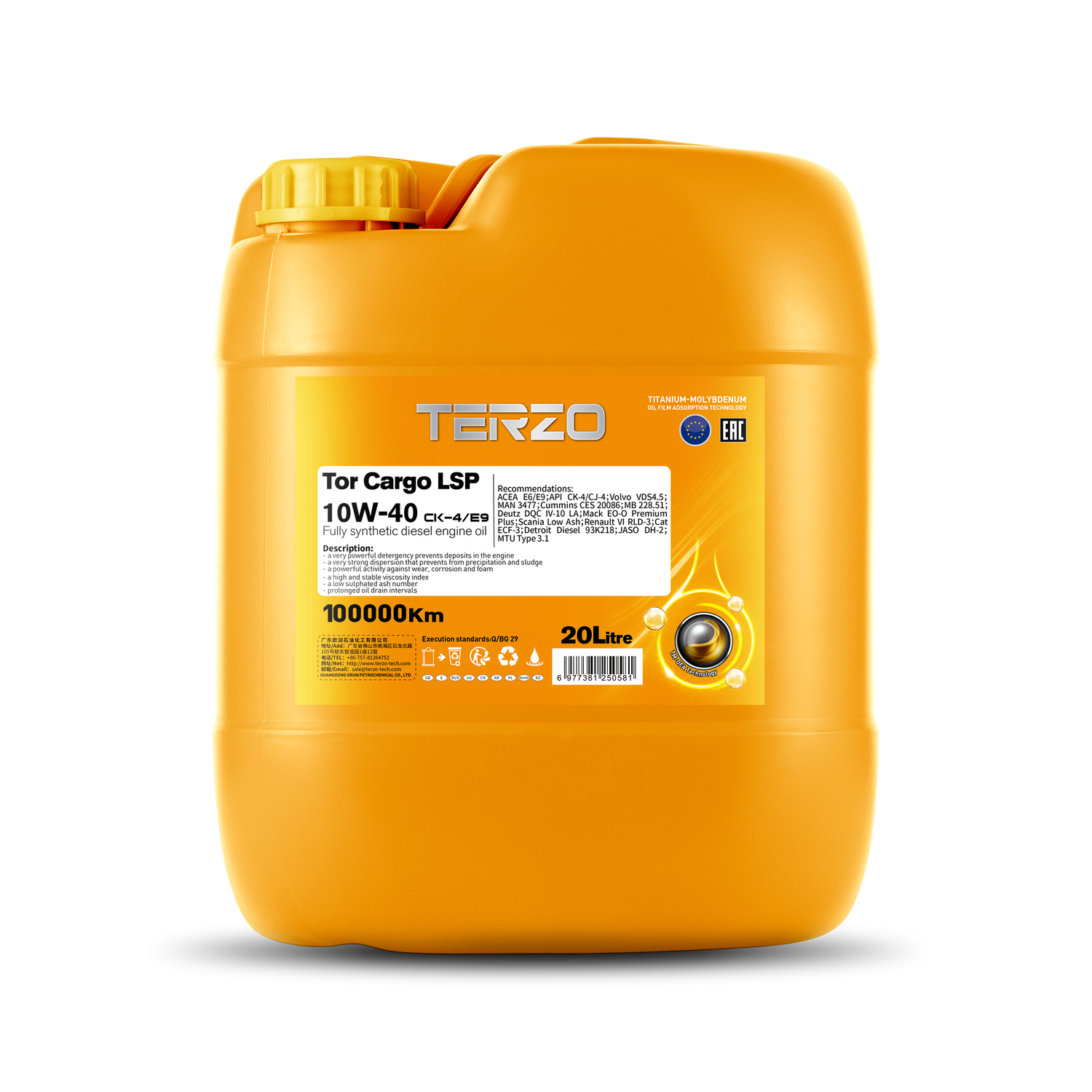 Tor Cargo LSP 10W40 Fully Synthetic Commercial Diesel Engine Oil 18L/20L