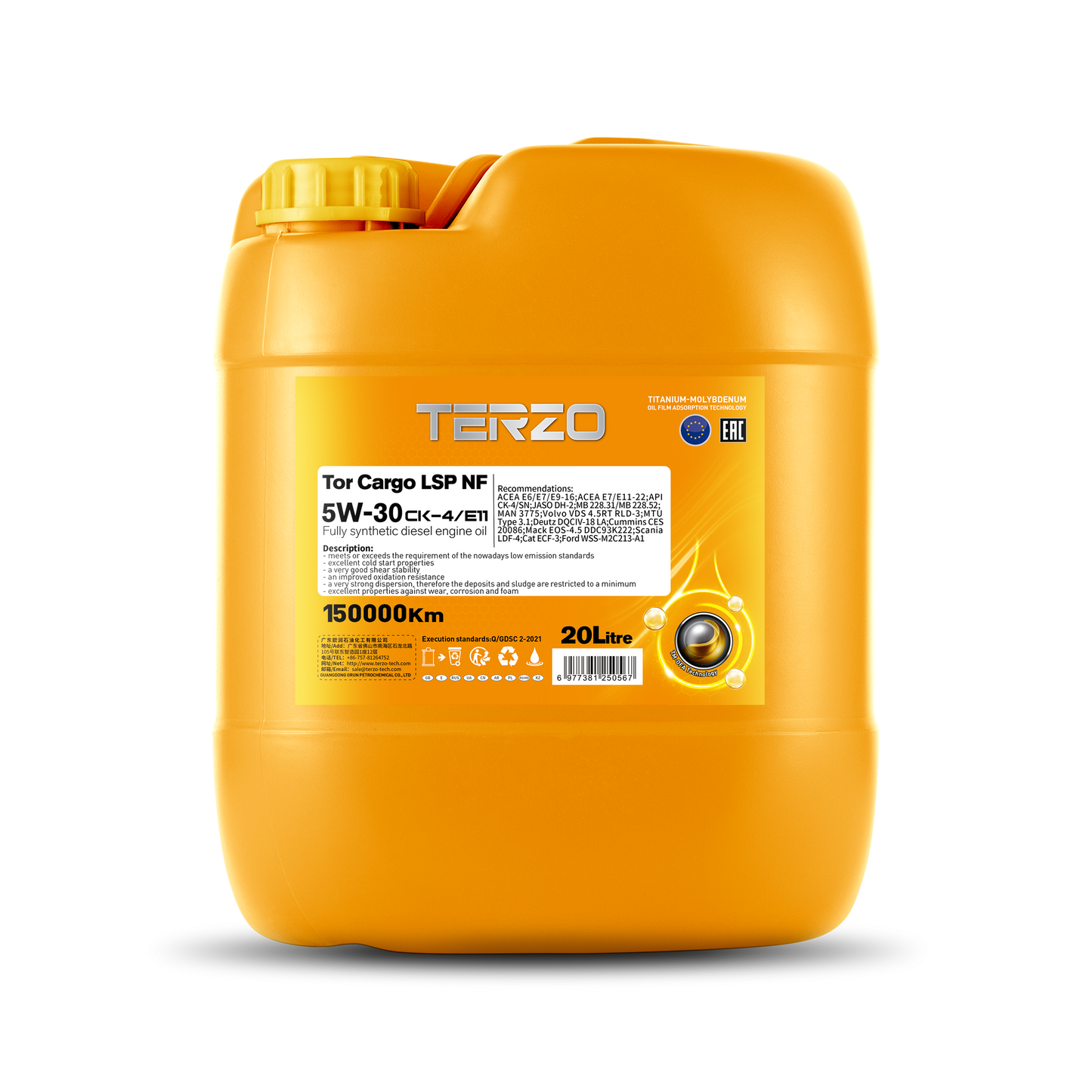 Tor Cargo LSP NF 5W30 Low viscosity full synthetic commercial diesel engine oil 4L/20L/208L