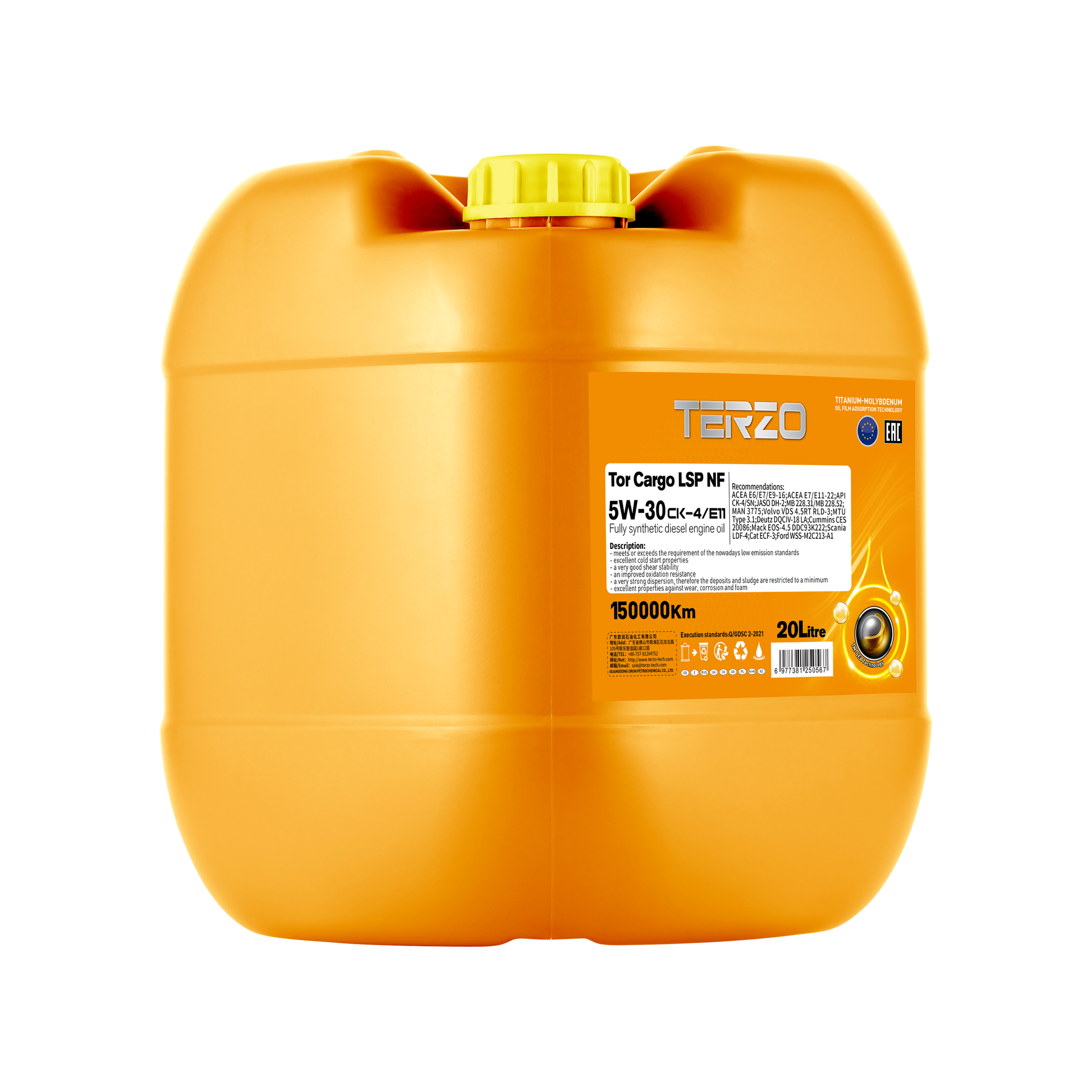 Tor Cargo LSP NF 5W30 Low viscosity full synthetic commercial diesel engine oil 4L/20L/208L